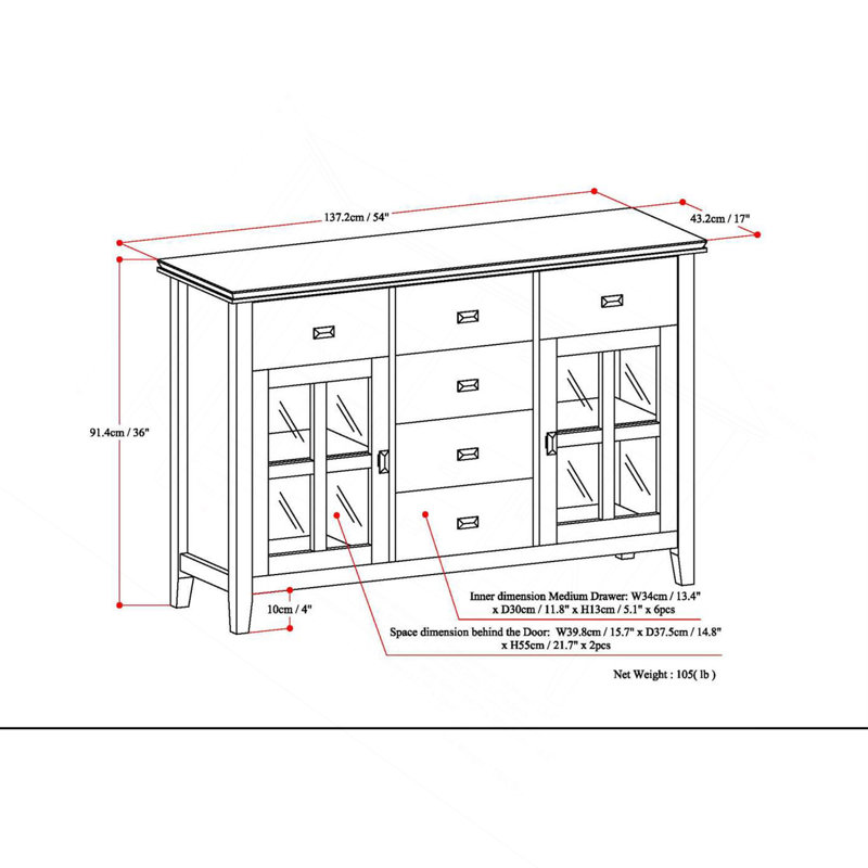 Buffet Artisan, Marron foncé