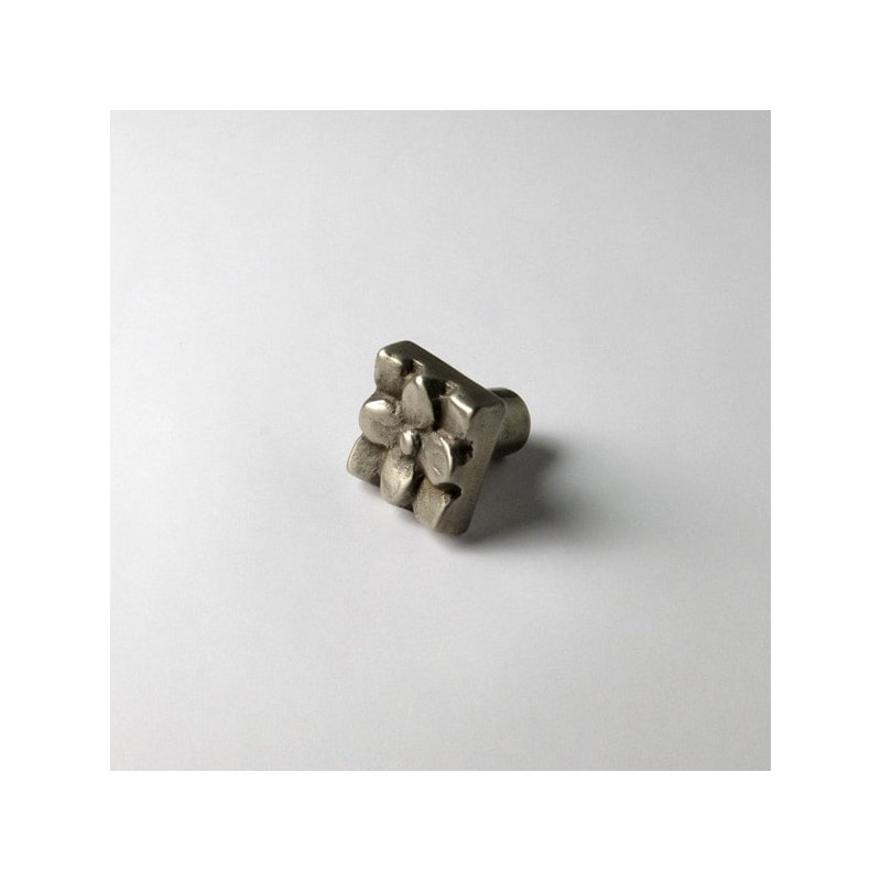 Lotus Bronze Square Knob, White Bronze