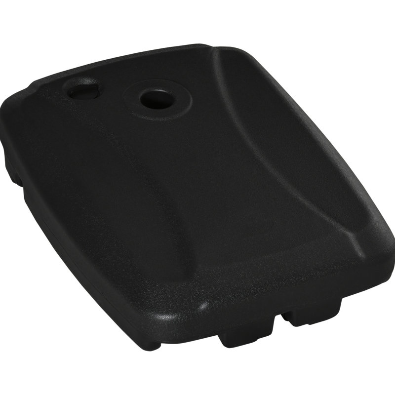 Base de parasol robuste, 165 lb Capacité, portable avec roues, noir, eau ou sable remplissable, porte-à-faux insonorisé eau / sable, déformation