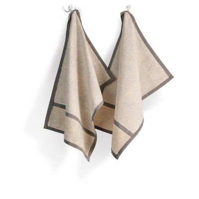 Cotton Hand Block Printed Kitchen Towels | Charcoal Gray