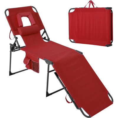 2 chaises de bronzage pliantes avec trou pour le visage, dossier réglable à 5 positions, chaise longue de plage portable avec coussin et poche latérale pour la cour, la piscine et le patio