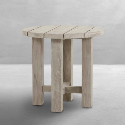 Croquet Teak End Table - Oyster