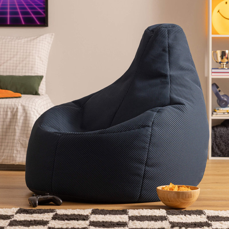 Bean Bag Bazaar Gaming Performance Mesh XL Recliner Bean Bag, Blue