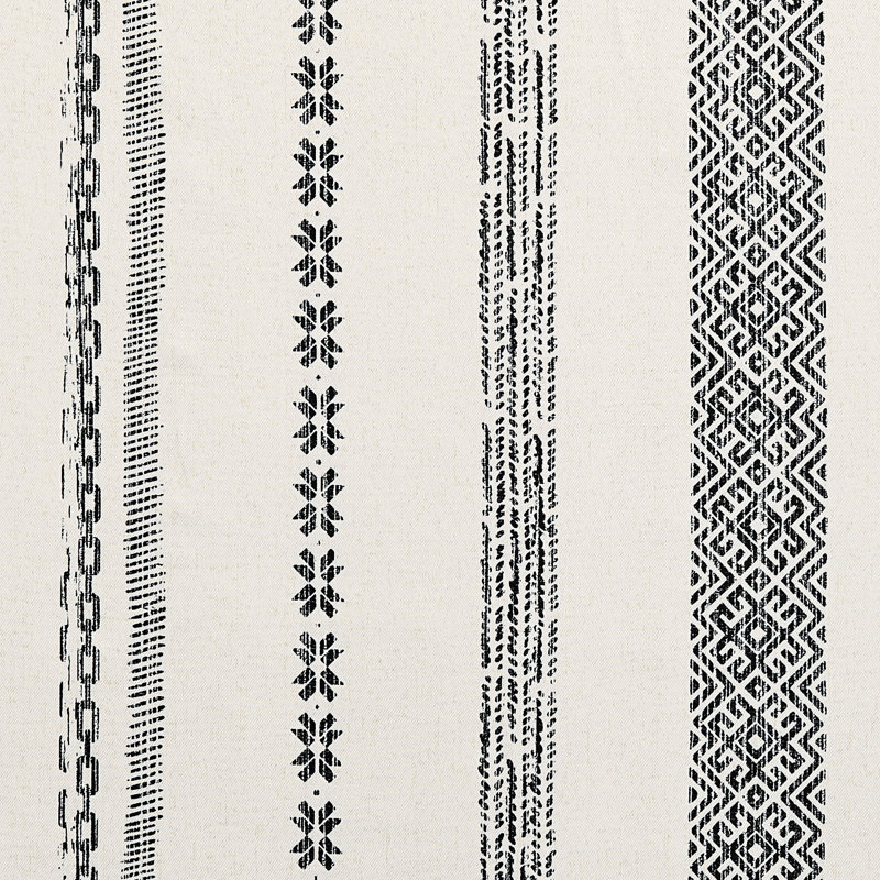 Blackout Curtains Retro Farmhouse Patterned Grommet Top, 52" W x 96" L, Black