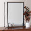 Meredith Black Metal & Dark Mahogany Wood Shelf Mirror