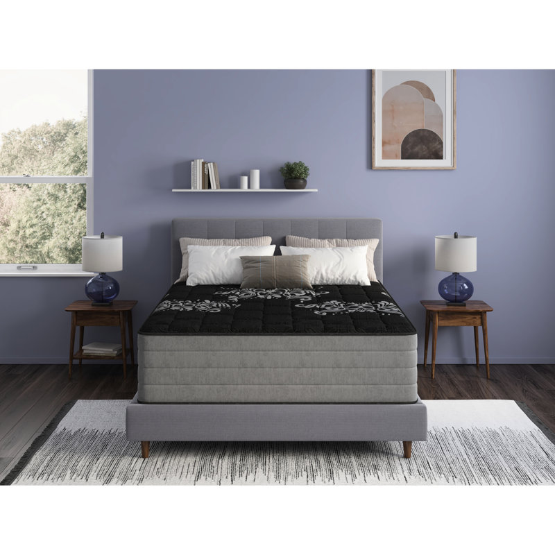 Matelas simple de 14 po avec housse de glace pour une expérience de sommeil rafraîchissante, 2 po de débit d'air graphite cuivré argent et qualité de sommeil, ressorts enveloppés pour réduire le bruit