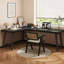Bureau d'écriture en bois massif noir en forme de L-1319576074-1319576085