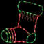 Décoration de Noël 18 po rouge et vert avec bas de Noël illuminé