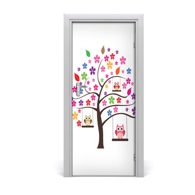 Owls Swings Door Decal