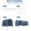 Remise de rangement extérieure de 6 pi x 8 pi, abri d'auto portatif avec porte à fermeture à glissière ventilée et fenêtres, bâche imperméable robuste