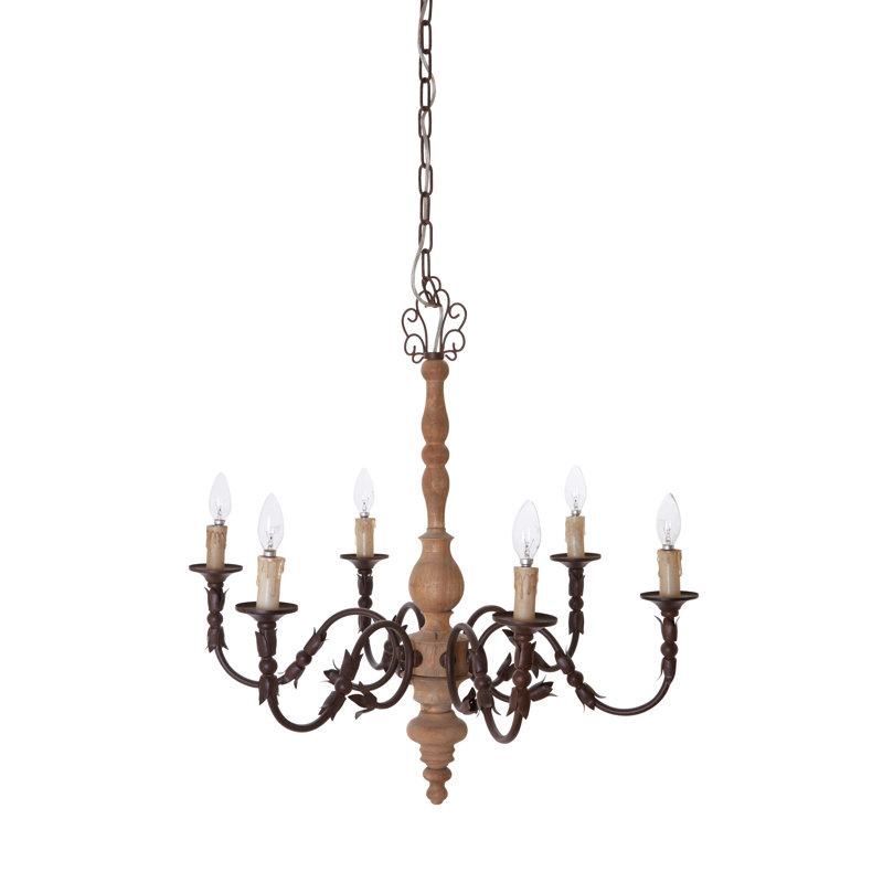 Hallie 6 - Light Candle Style Chandelier