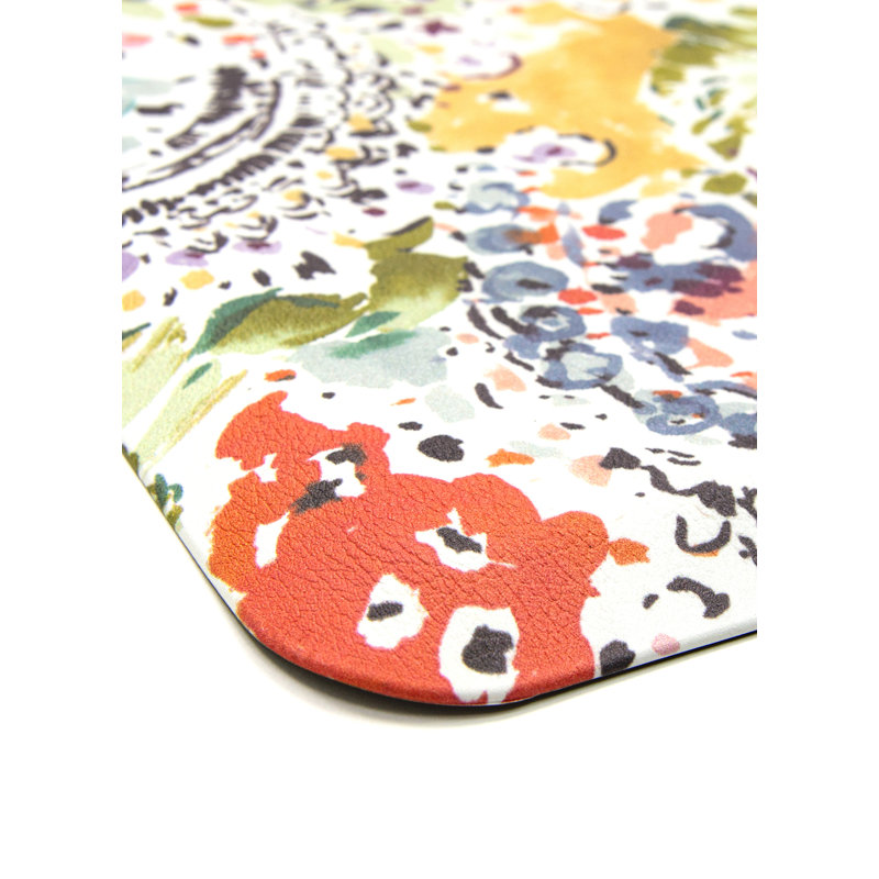 Teddi Floral Water Resistant Anti-Fatigue Non-Skid Kitchen Mat, Runner 1'8" x 5'