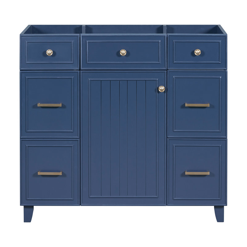 Base de meuble-lavabo simple Cimarr 35,41 po, Bleu marine