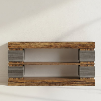 Console longue en bois, table d'entrée à 3 niveaux Farmhouse, table de canapé