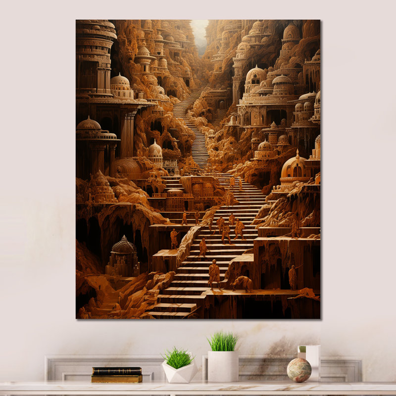 «Hinduism Yatras Sandalwood Steps I» sur, H 40 po x l 30 po x P 1,5 po