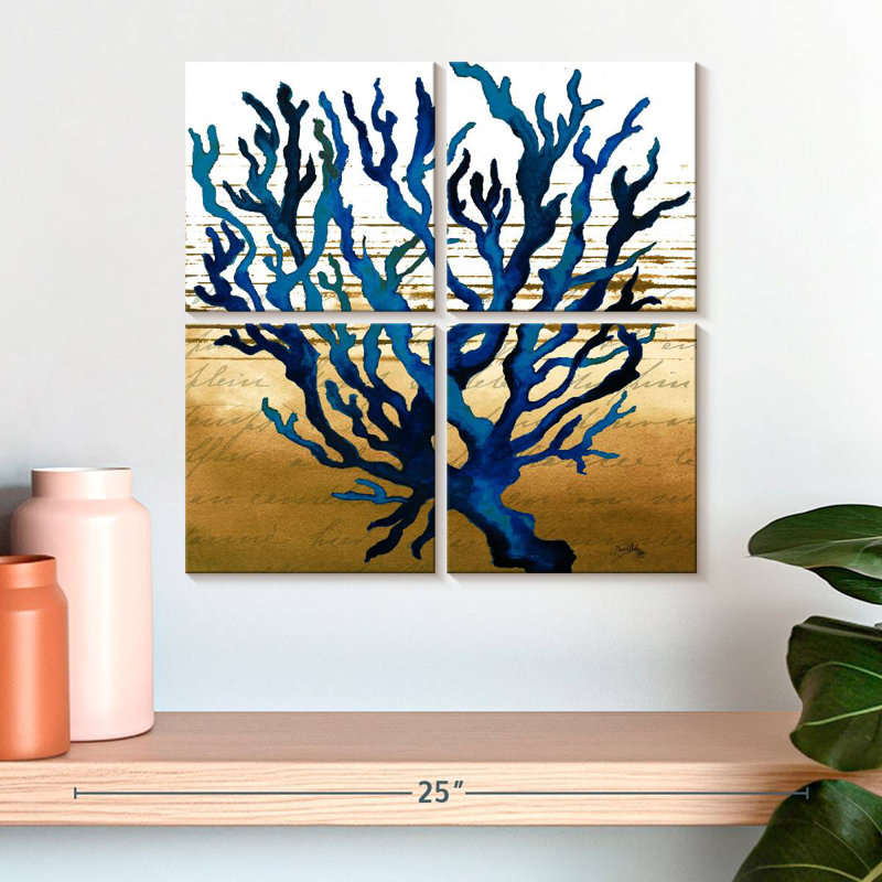 Bleu corail Brampt, H 18 po x l 18 po