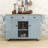 Modern Rolling Wooden Kitchen Cart with Storage Cabinets, Drawers and Drop-Leaf-106721613