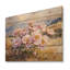 Mountain Peadow II pivoines - décoration murale en bois de pivoines - sur bois de pin naturel-205288458
