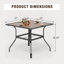 Ensemble de salle à manger de patio carré en métal pour 4 personnes avec parasol Leonard