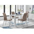 Eubanks High Gloss 4 Seat Rectangular Dining Table Set with Faux Leather Upholstered Dining Chairs