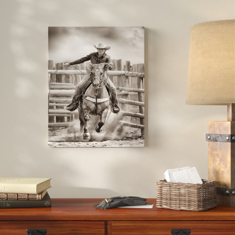 « cowgirle em », reproduction de photo, Toile tendue, H 16 po x l 12 po x P 0,75 po