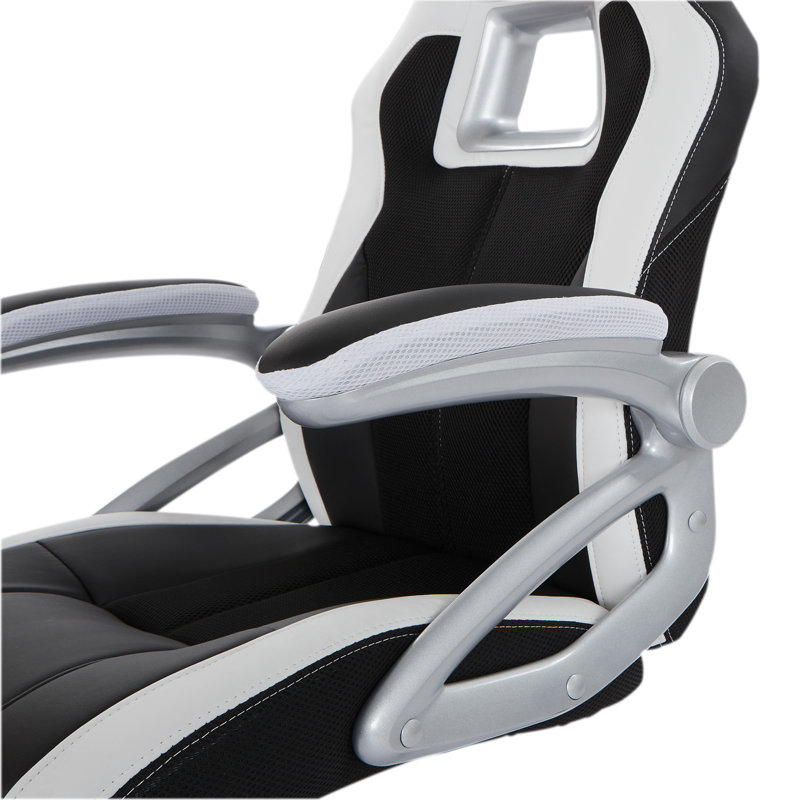 Fauteuil de jeu Lahey, Blanc / argent