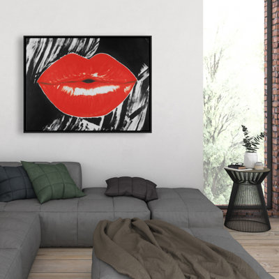 Pouty Glossy Lips Print On Canvas