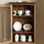 Armoire de rangement murale 17,72 "rétro française noyer noir brun, tablette de présentation pour tasses de cuisine et salle à manger