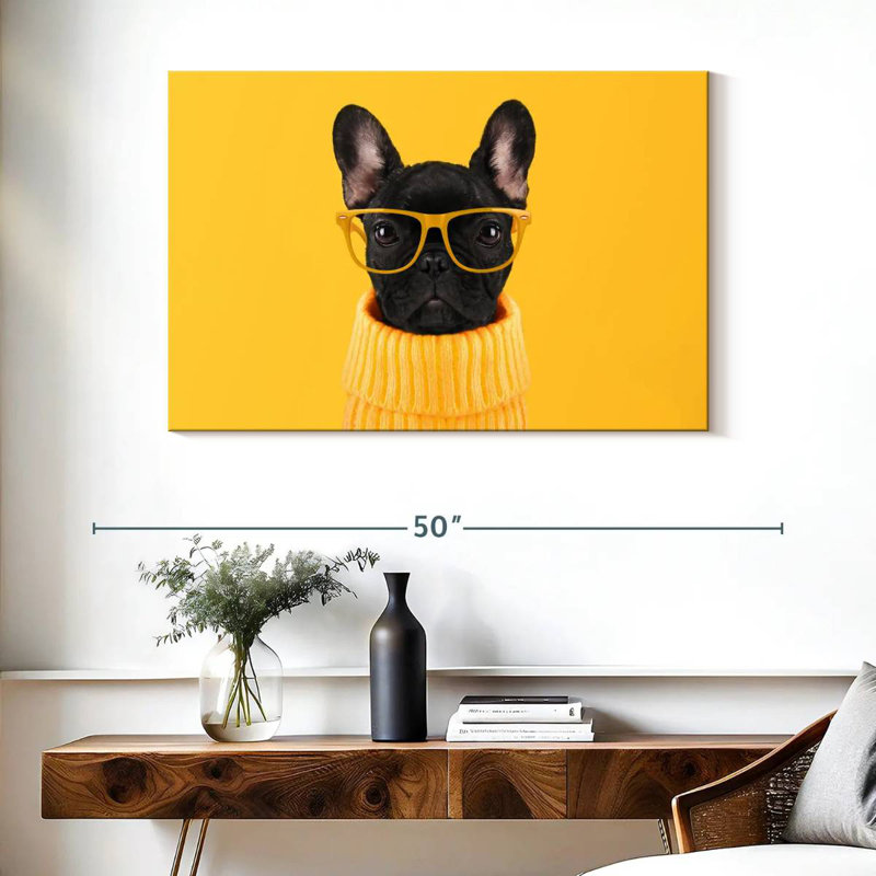 Brampt Sophisticated French Bulldog, 26" H x 39" W