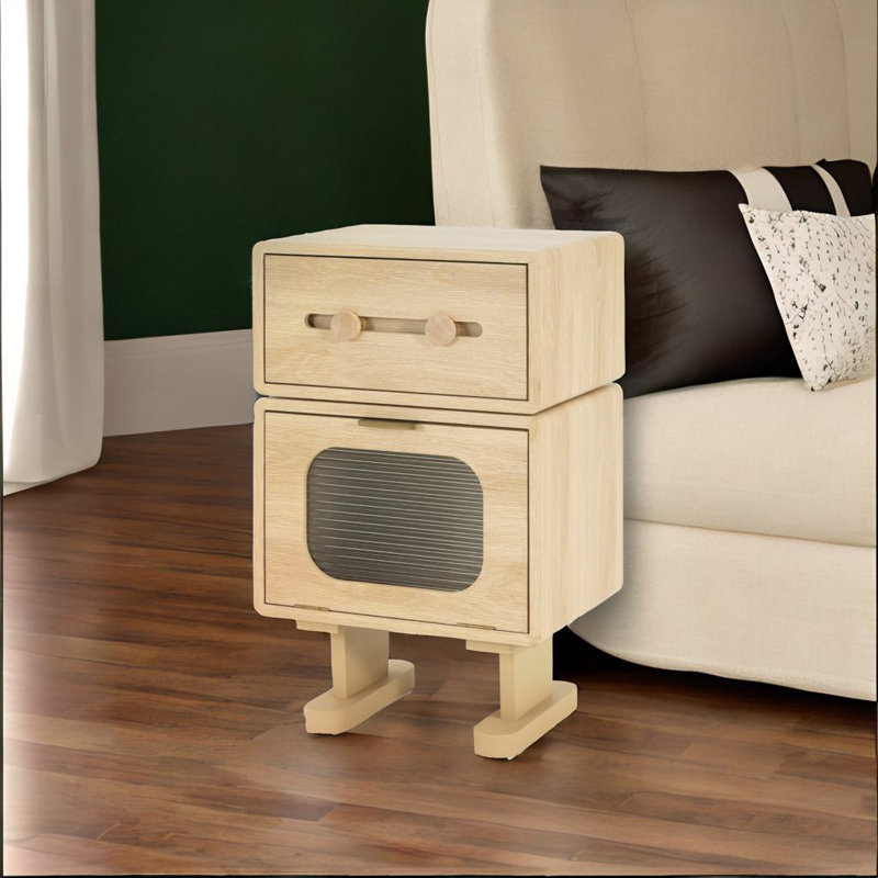 Table d'appoint rotative avec rangement pour robot