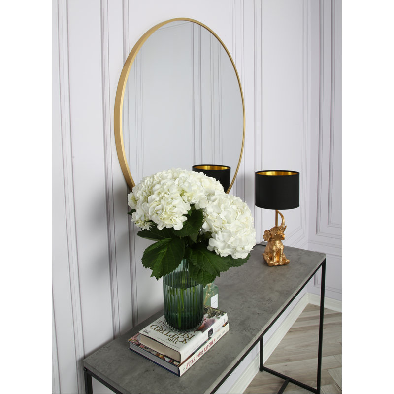Sasheer - Round Framed Wall Mounted Mirror, 80cm H x 80cm W, Gold