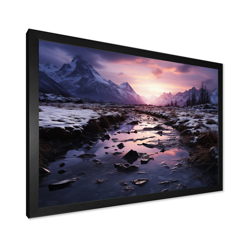 Alaska, crépuscule arctique sur toile, H 24 po x l 32 po x P 1 po, Cadre photo noir