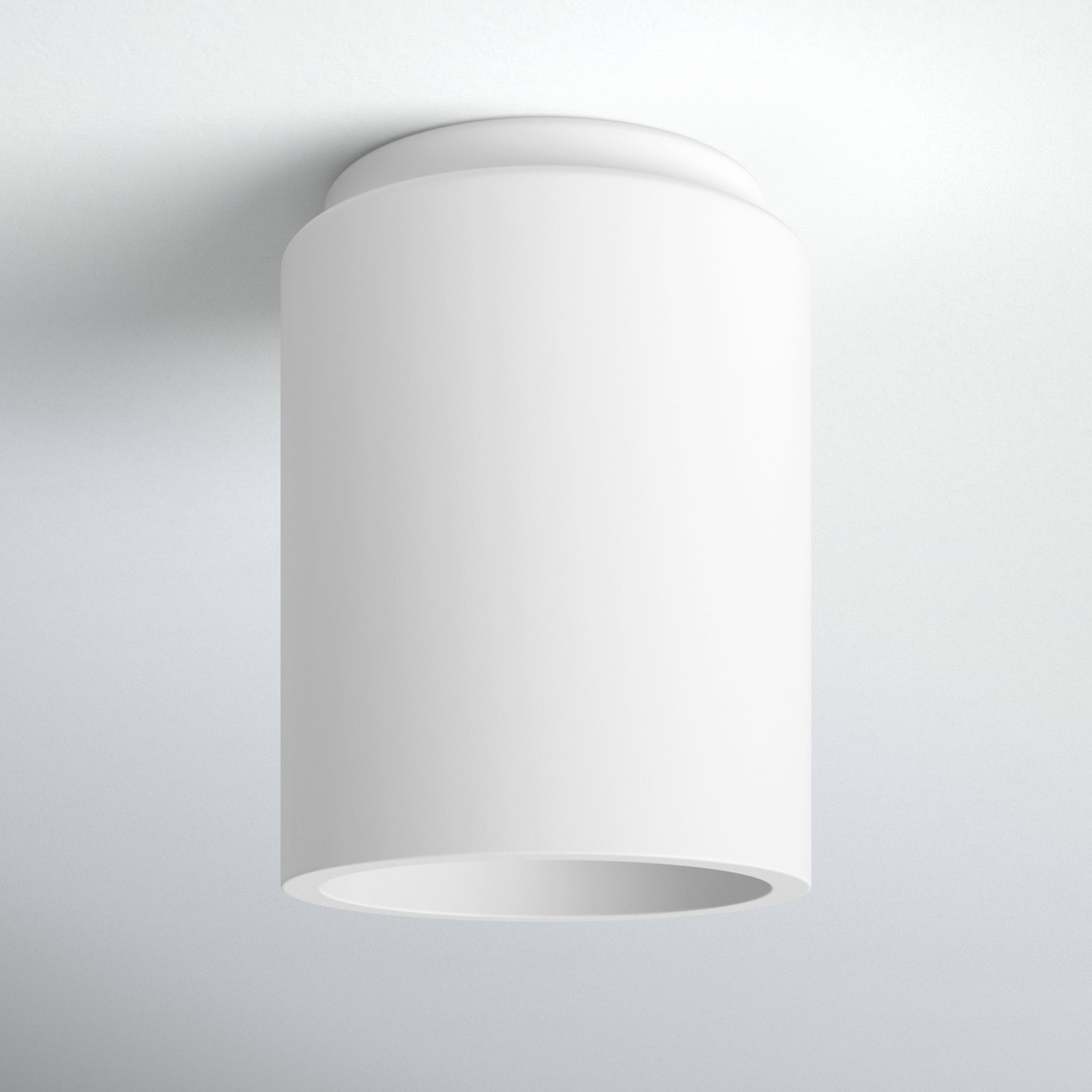 Sumatra Single Light Ceramic Flush Mount, Matte White, LED (Integrated)