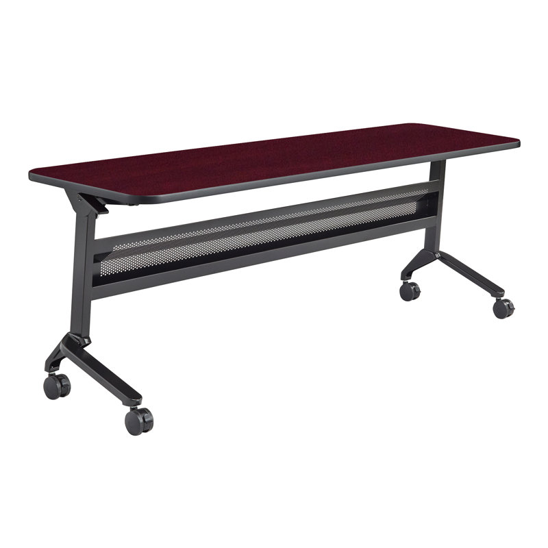 Regal Mahogany 24x72 Inch Rectangular Training Table with Black Frame