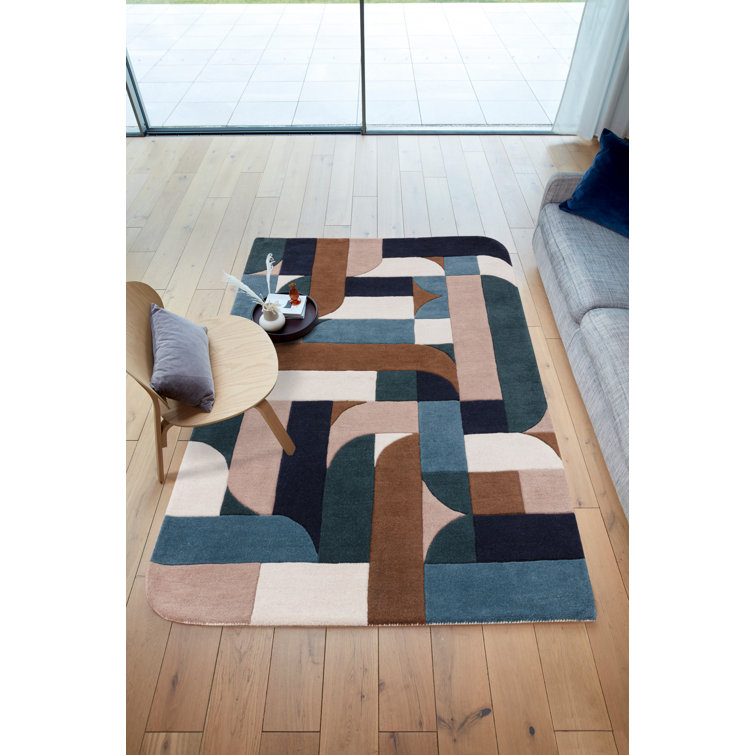 Brinlie Geometric Wool Hand Tufted Area Rug