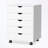 18'' Wide 5 -Drawer Mobile File Cabinet-99325173
