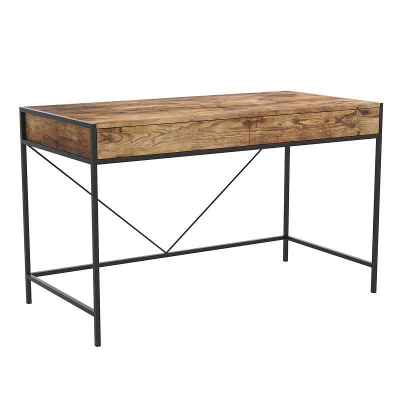 Lorentz Metal Base Computer Desk, Brown