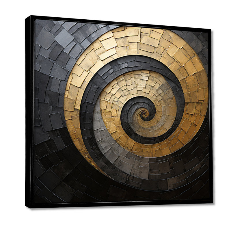 «Matlock - Abstract Spirals», impression sur toile, 44" H x 44" W, Toile avec cadre flottant noir