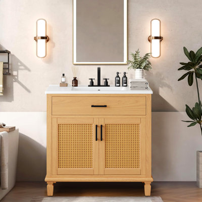 Meuble-lavabo simple 36 po avec comptoir en céramique 36 po