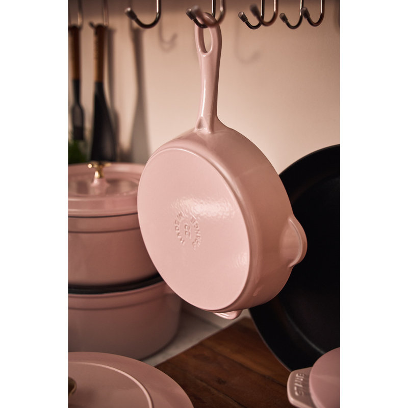 STAUB Cast Iron 11-Inch Traditional Deep Skillet - Peony Pink