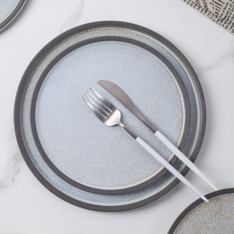 Stone Lain Vince 4-Piece Dinner Plate Set Stoneware, Gray