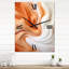 Horloge murale orange et blanche-99635126