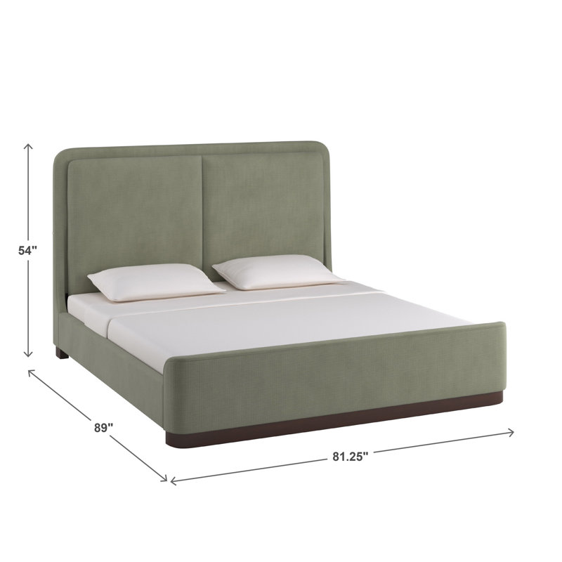 Lit plateforme tapissier en tissu Ingomber , Très grand, Vert