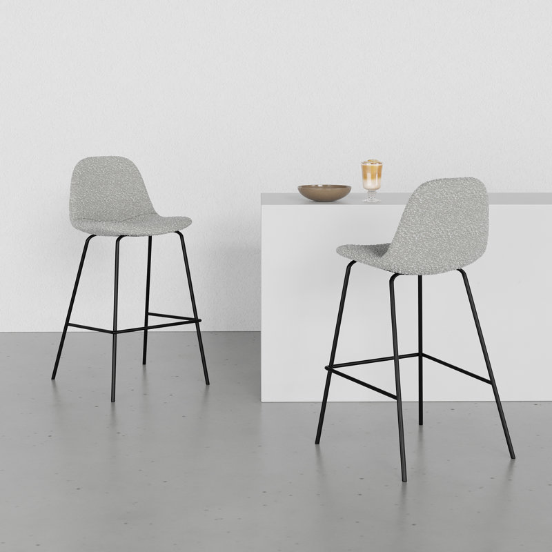 Tabouret de bar et de comptoir Kinlaw, Tabouret de comptoir (siège d’une hauteur de 23, Boucle gris