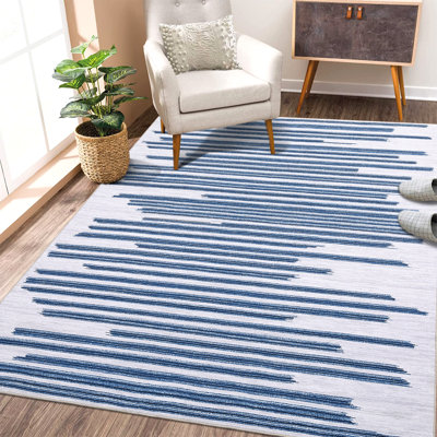 Krystalyn Washable Striped Indoor Rug