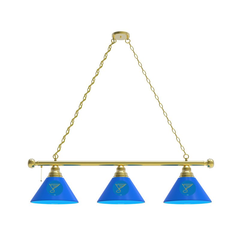 3 - Light Pool Table Lights Pendant, Brass, St Louis Blues