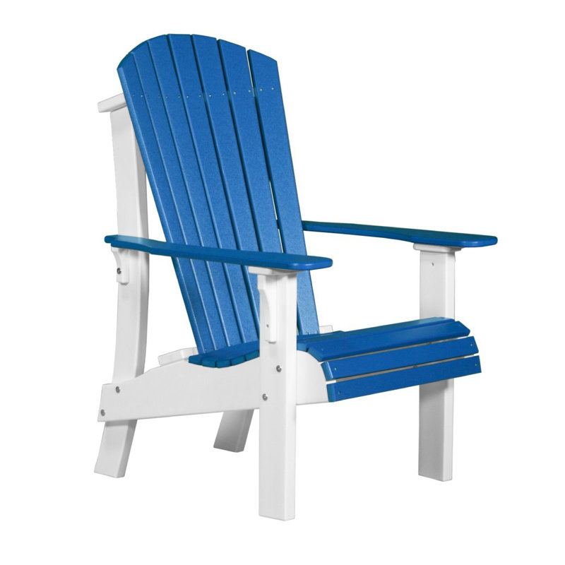 Chaise adirondack en plastique royal Zussen, Bleu / Blanc