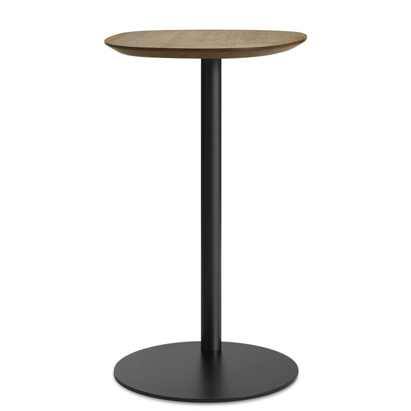 Swole Solid Wood End Table, Walnut/Black, 25" H x 20" W x 15" D