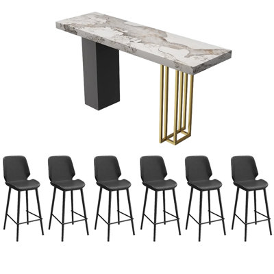 Home open light luxury bar table and chair