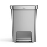 Simplehuman 45 Liter / 12 Gallon Rectangular Kitchen Step Trash Can with Soft-Close Lid, Plastic
